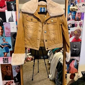 Tan Shearling-Lined Women's Jacket
